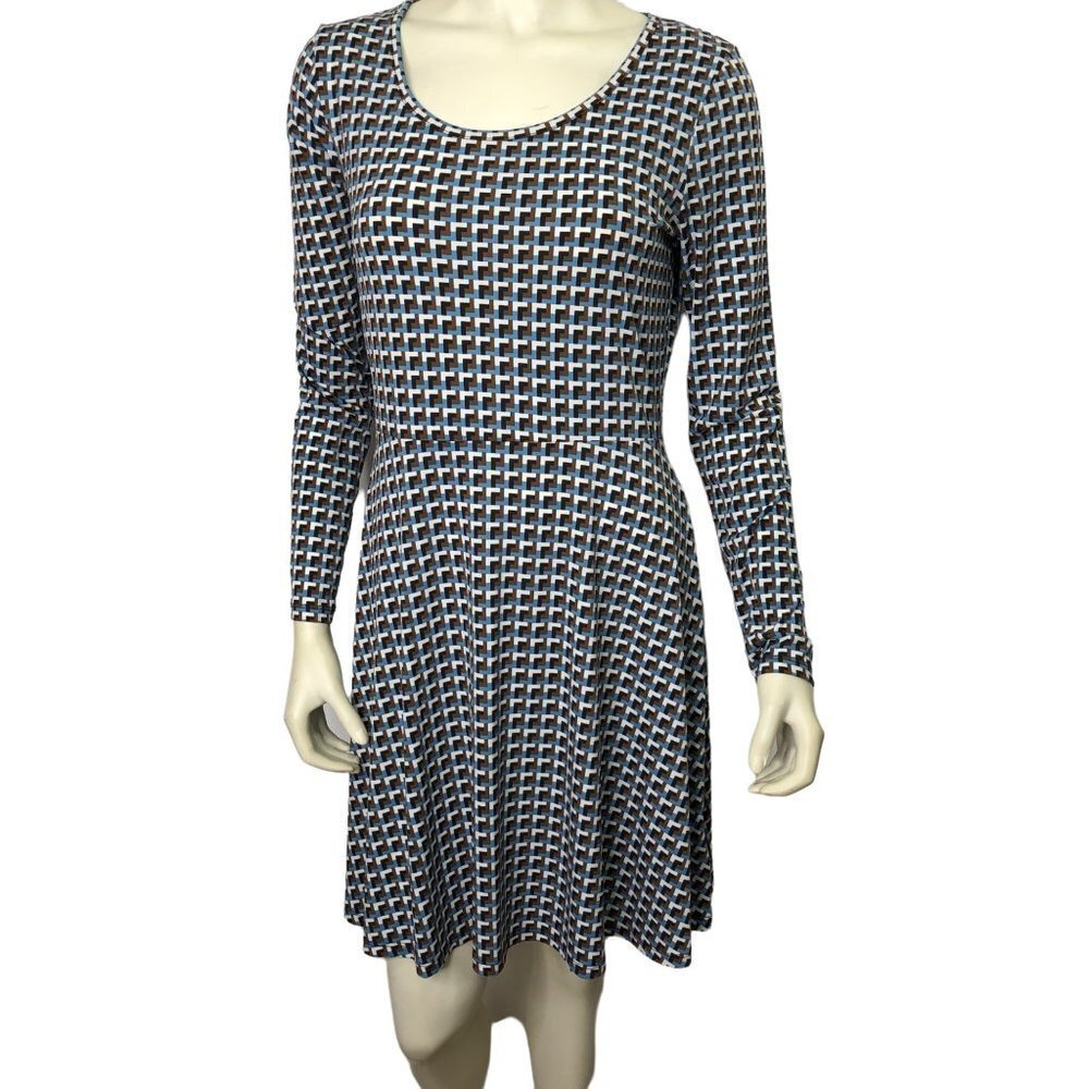 MICHAEL KORS LONG SLEEVE PRINT JERSEY DRESS SZ MD
